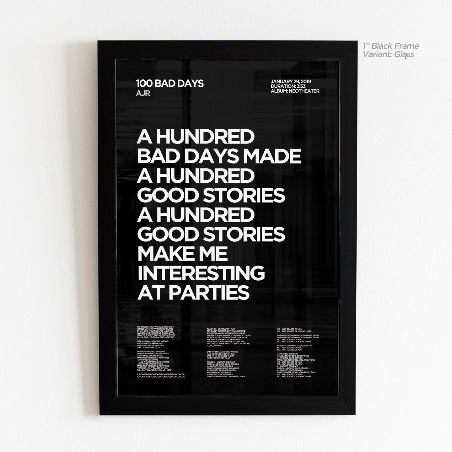 100 Bad Days Lyric Art - Crescent