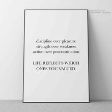 Load image into Gallery viewer, Reflection Of Values Quote Art
