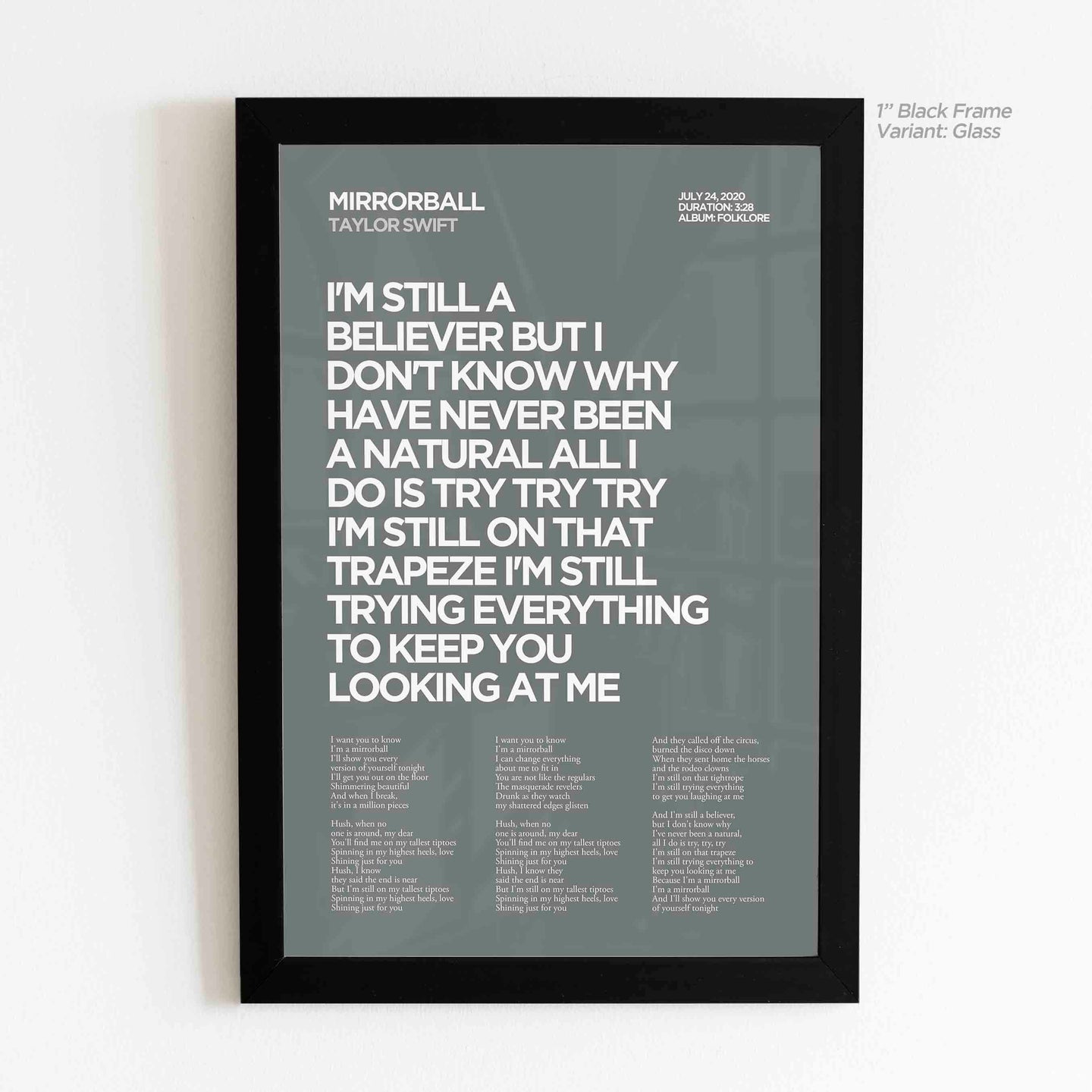 Mirrorball Lyric Art - Crescent