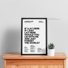 Load image into Gallery viewer, Chasing Cars Lyric Art - Crescent
