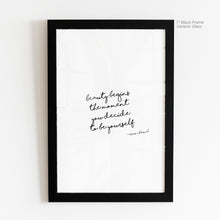 Load image into Gallery viewer, Beauty Begins - Coco Chanel Quote Art
