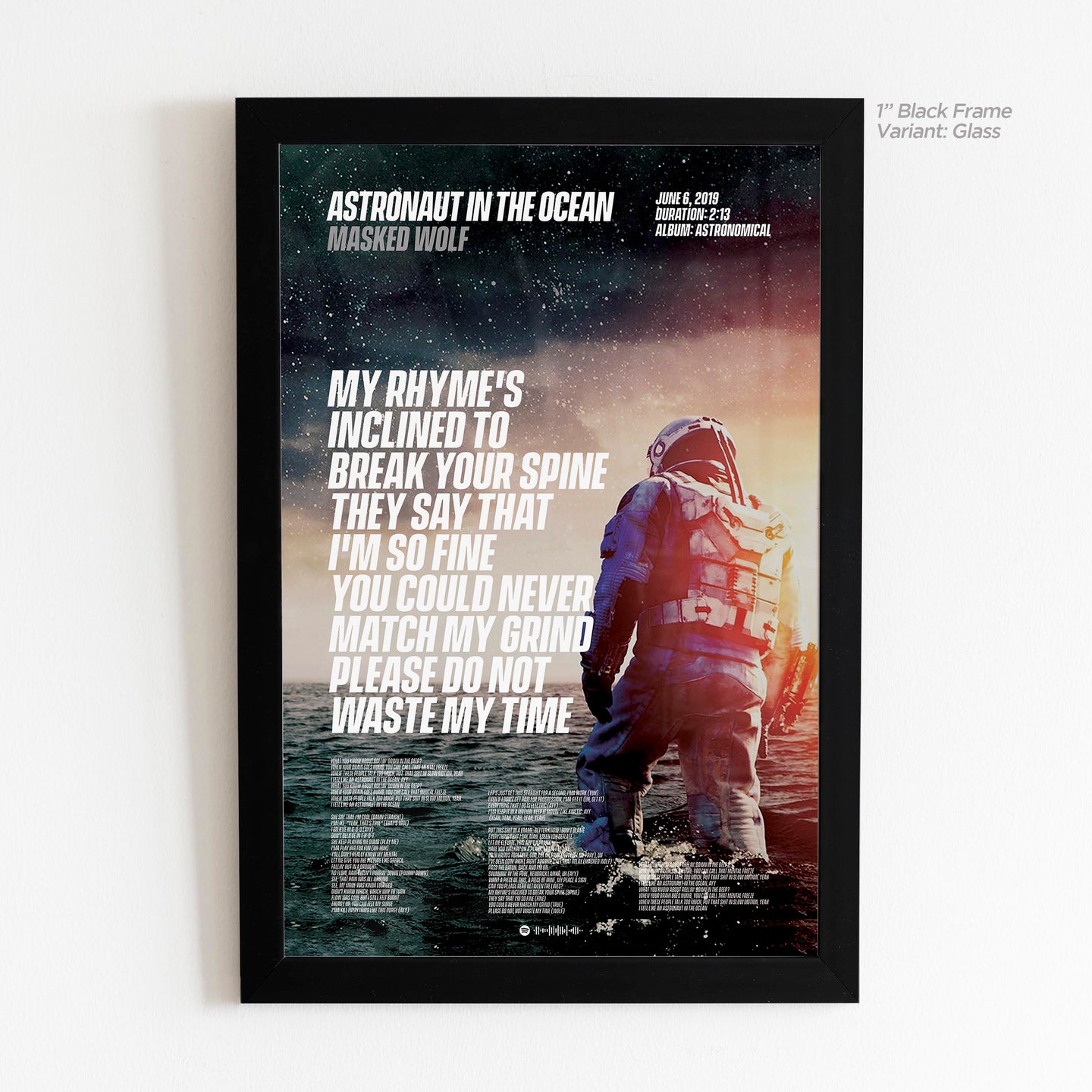 Astronaut In The Ocean Lyric Art - Crescent