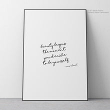 Load image into Gallery viewer, Beauty Begins - Coco Chanel Quote Art

