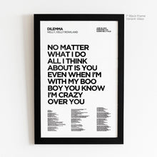 Load image into Gallery viewer, Dilemma Lyric Art - Crescent
