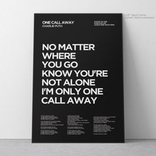 Load image into Gallery viewer, One Call Away Lyric Art - Crescent
