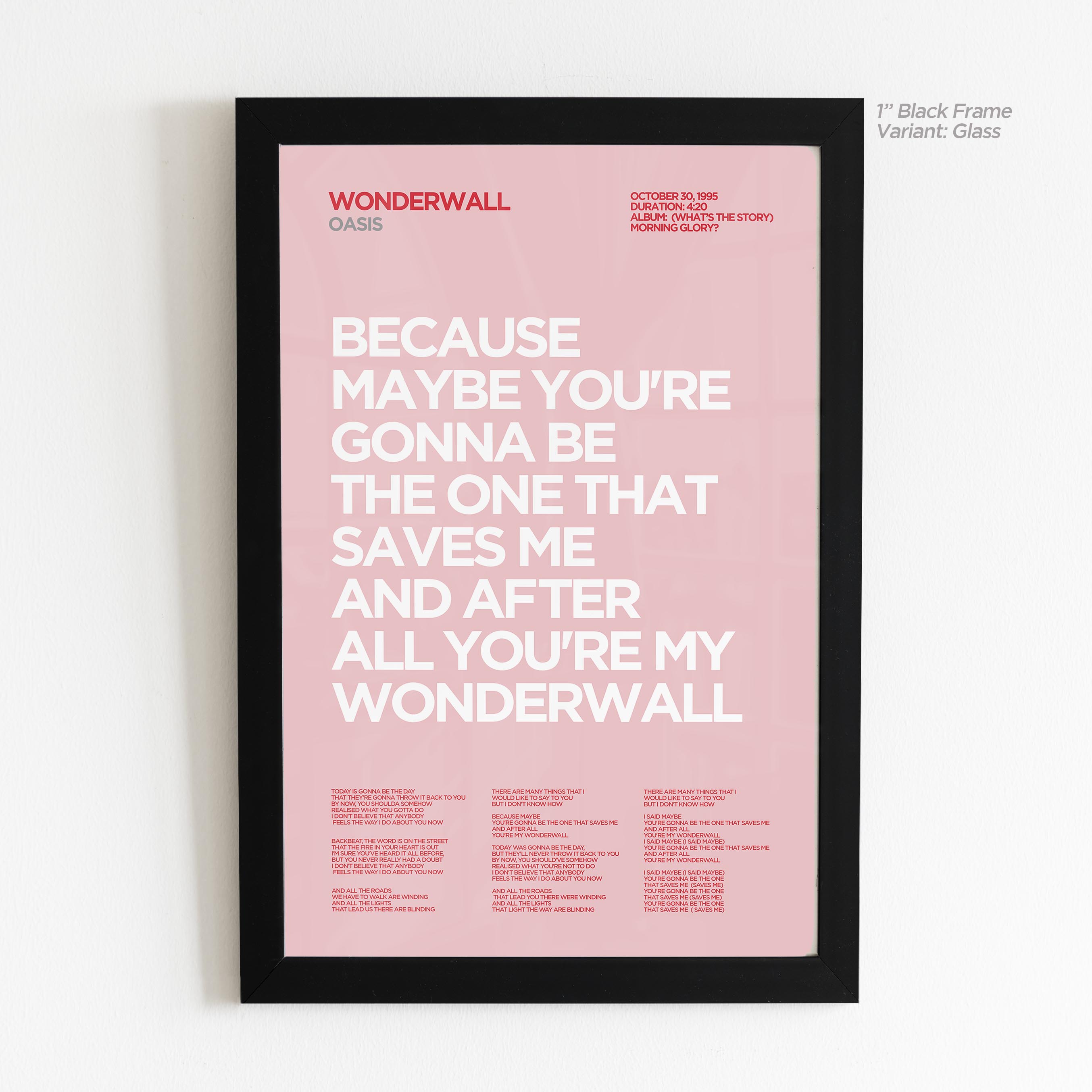 Wonderwall Lyric Art - Crescent – PugetSound