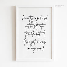 Load image into Gallery viewer, War In My Mind - Lana Del Rey Quote Art
